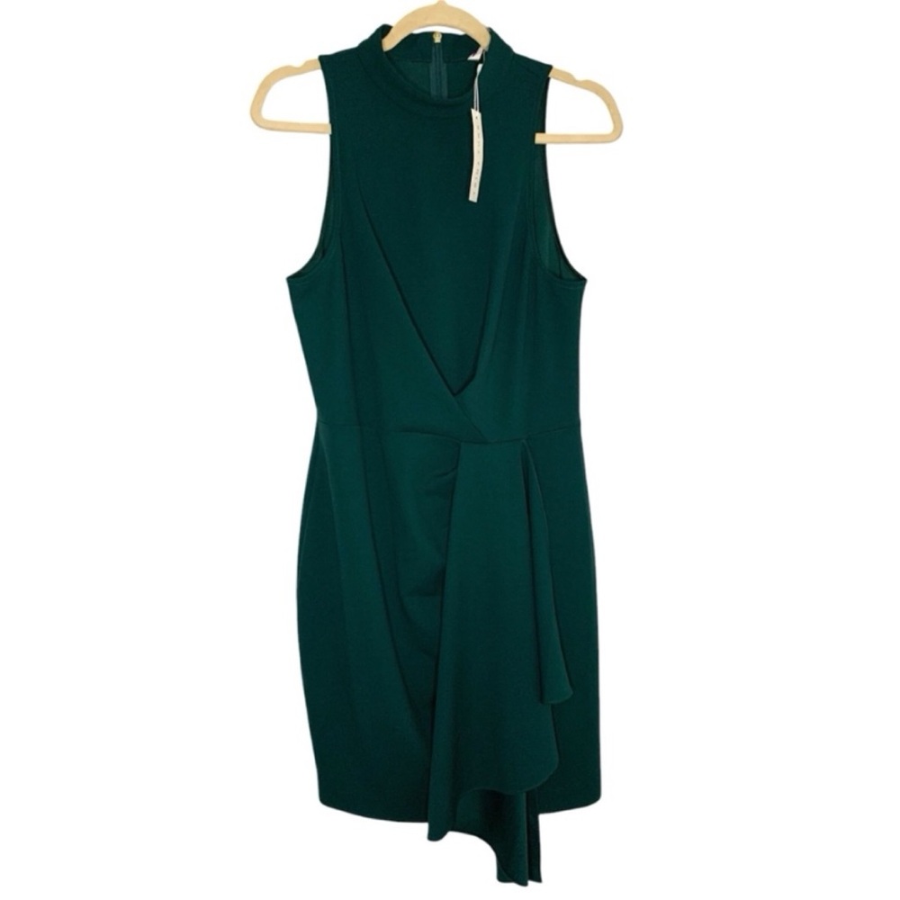 NWT Trina Turk Compelling Green Drape Sleeveless Sheath Dress St Patrick’s Day